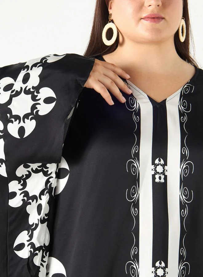 أولا بوبكن بلوزة كيمونو بطبعات وبمقاس كبير