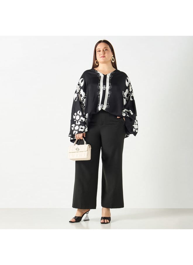Ulla Popken - Plus Size Ulla Popken Printed Kimono Top - Image 1