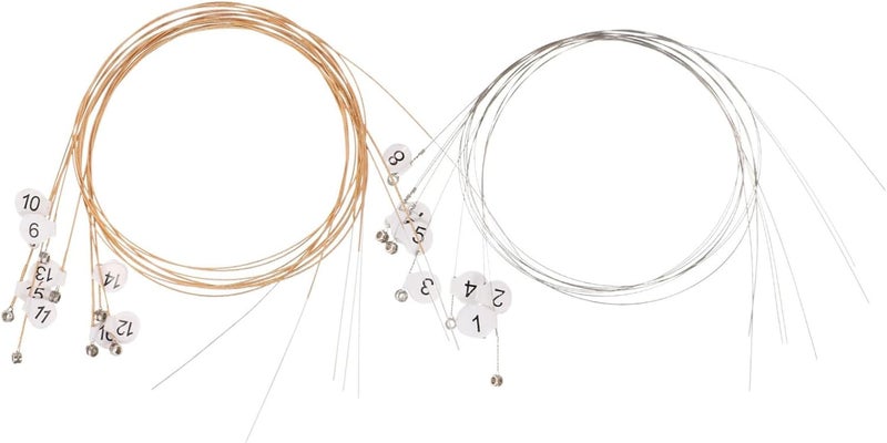 Abaodam 16-Piece Lyre Strings Set Sturdy Music Wire for 16-String Lyre Replacement for Professional Musicians - Image 1