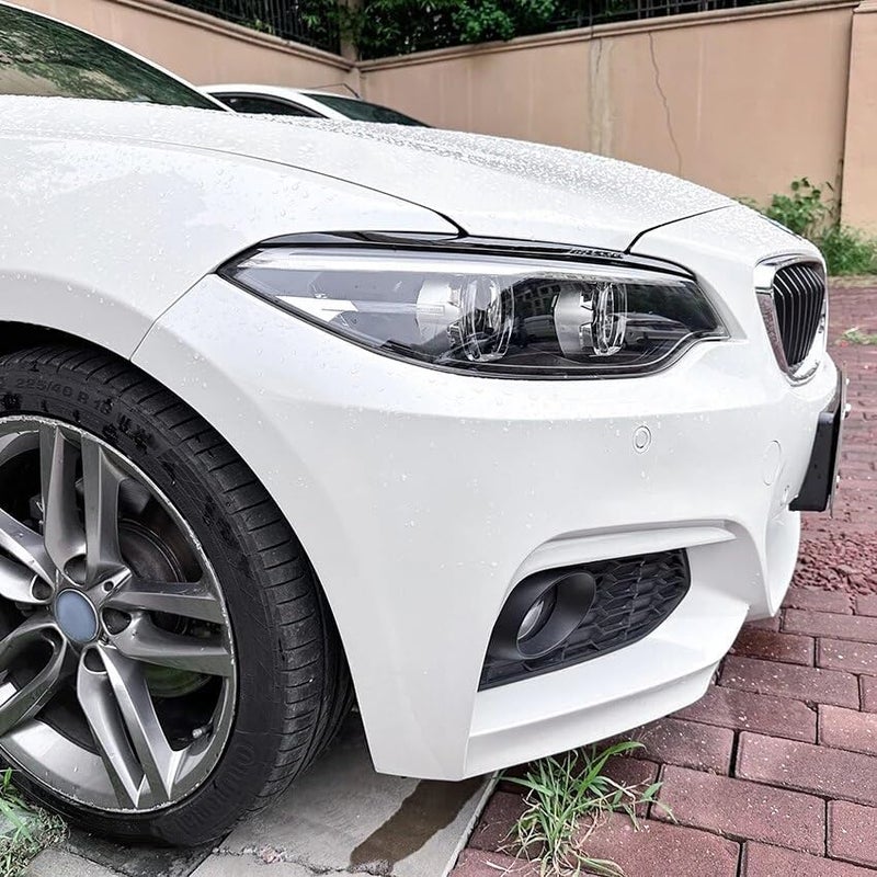 DEMULAX 2PCS Gloss Black Headlight Eyebrow Stickers for BMW - Image 5