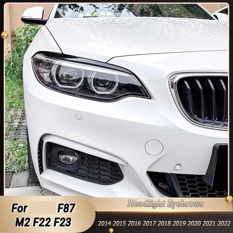 DEMULAX 2PCS Gloss Black Headlight Eyebrow Stickers for BMW - Image 4