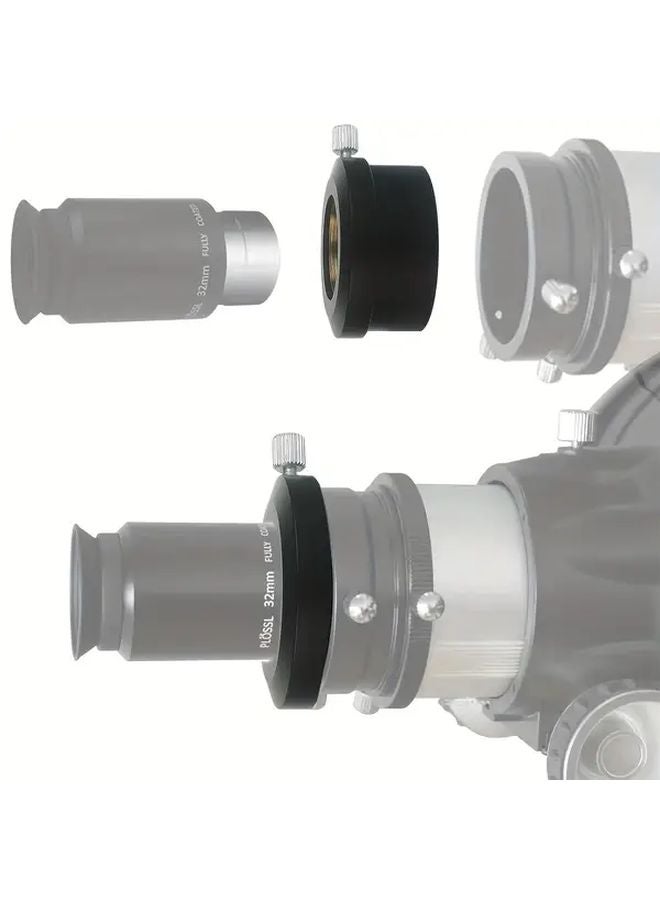 Black 2 Inch to 1 25 Inch Eyepiece Adapter for Metal Telescopes with Brass Locking System - Image 3