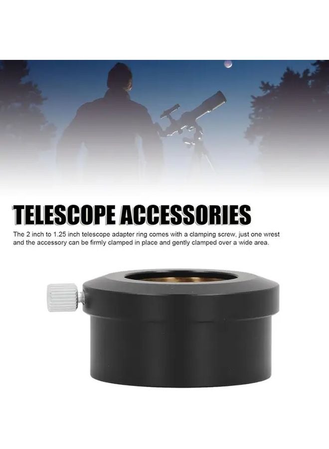 Black 2 Inch to 1 25 Inch Eyepiece Adapter for Metal Telescopes with Brass Locking System - Image 5