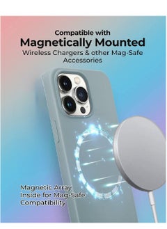 glassology iPhone 14 Pro Case with Magsafe with Scratch Resistant Thin and Slim Classic Shockproof Grade Protection (Grey)  - Image 5