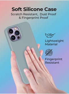 glassology iPhone 14 Pro Case with Magsafe with Scratch Resistant Thin and Slim Classic Shockproof Grade Protection (Grey)  - Image 2