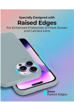 glassology iPhone 14 Pro Case with Magsafe with Scratch Resistant Thin and Slim Classic Shockproof Grade Protection (Grey)  - Image 3