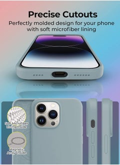 glassology iPhone 14 Pro Case with Magsafe with Scratch Resistant Thin and Slim Classic Shockproof Grade Protection (Grey)  - Image 4