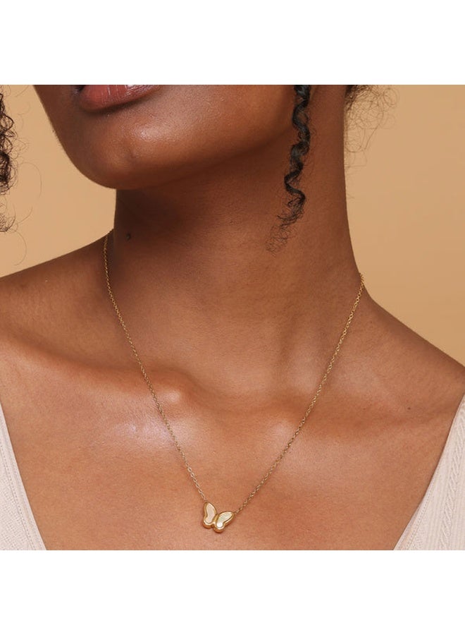 PALMONAS 18k Gold Tone Plated Little Butterfly Necklace
 for Women - Image 4