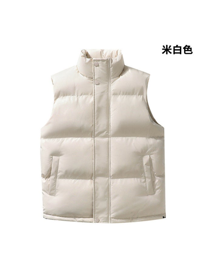 Casual Thickened Down Cotton Vest Embroidered Warm Winter Work Outerwear Custom Logo