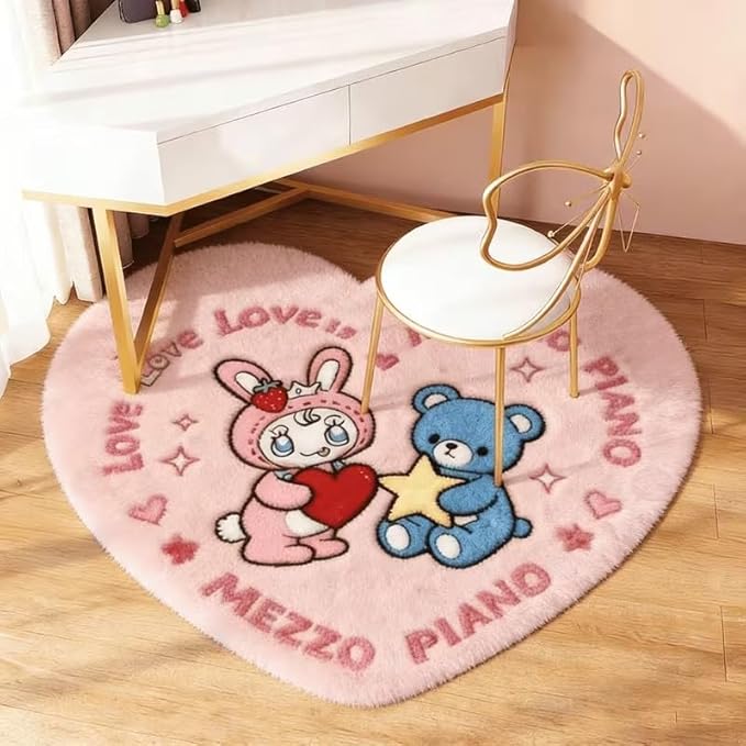Tnessential Cute Pink Teddy Love Rug - Image 1