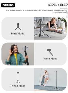 DUNISO Portable Phone Floor Tripod Stand, Retractable Adjustable Cell Phone Tall Tripod Stand, Phone Selfie Stick Tripod with Remote Control, Rotate Phone Holder with Storage Bag, Sturdy Floor Stand  for Video Recording Live Streaming  - Image 4