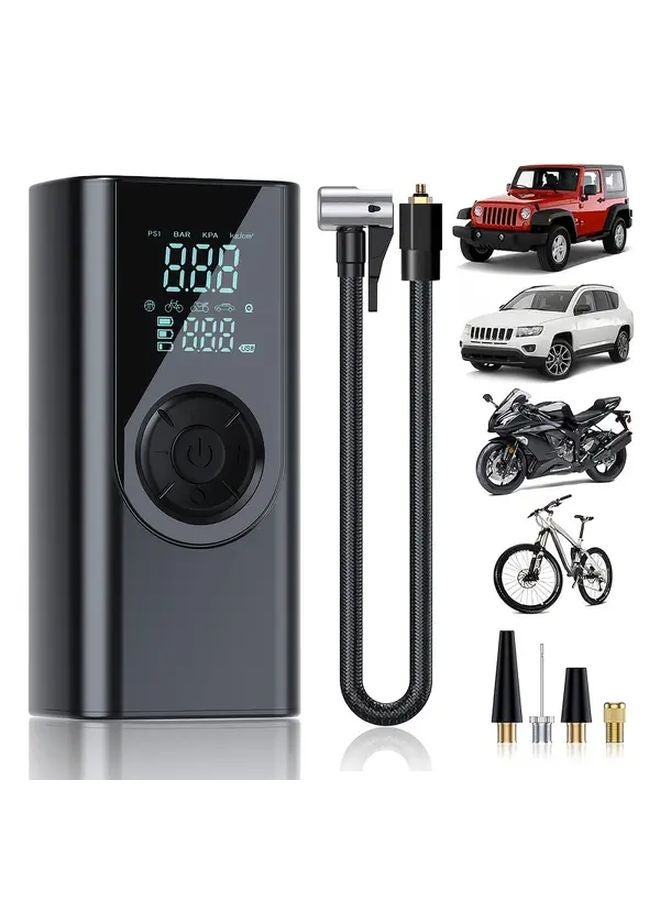 Black Portable Air Compressor Inflator 150PSI Fast Inflation USB Tire Pump for Car Motorcycle - Image 2