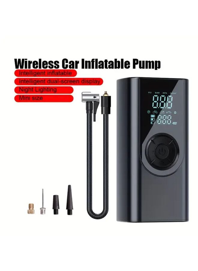 Black Portable Air Compressor Inflator 150PSI Fast Inflation USB Tire Pump for Car Motorcycle - Image 1