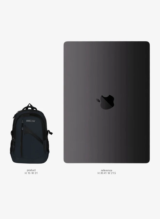 Parajohn Parajohn Iconic 18-Inch Lightweight School Backpack with Multiple Pockets - Navy Blue