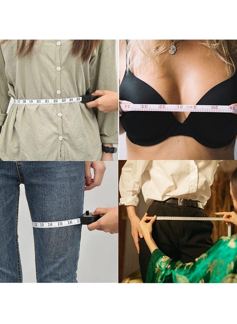 هاهاهاي شريط قياس أوتوماتيكي قابل للسحب لقياس محيط الخصر وفقدان الوزن والأشغال اليدوية والخياطة بدقة - أسود - Image 5