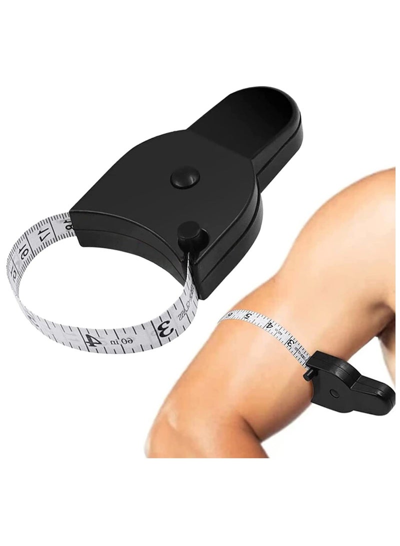 هاهاهاي شريط قياس أوتوماتيكي قابل للسحب لقياس محيط الخصر وفقدان الوزن والأشغال اليدوية والخياطة بدقة - أسود - Image 4