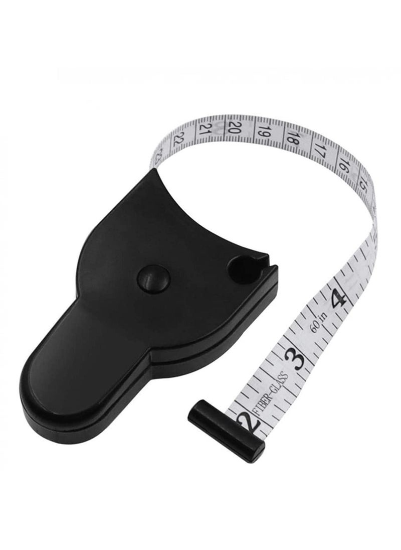 HaHaHai - Body Measuring Tape, Accurate Waist Measuring Tape for Weight Loss, Handcrafts Tailor Automatic Telescopic Body Tape (Black) - Image 1