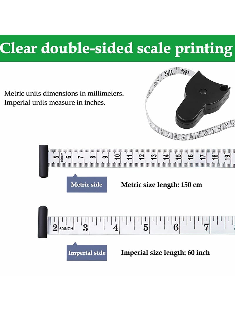 HaHaHai - Body Measuring Tape, Accurate Waist Measuring Tape for Weight Loss, Handcrafts Tailor Automatic Telescopic Body Tape (Black) - Image 1