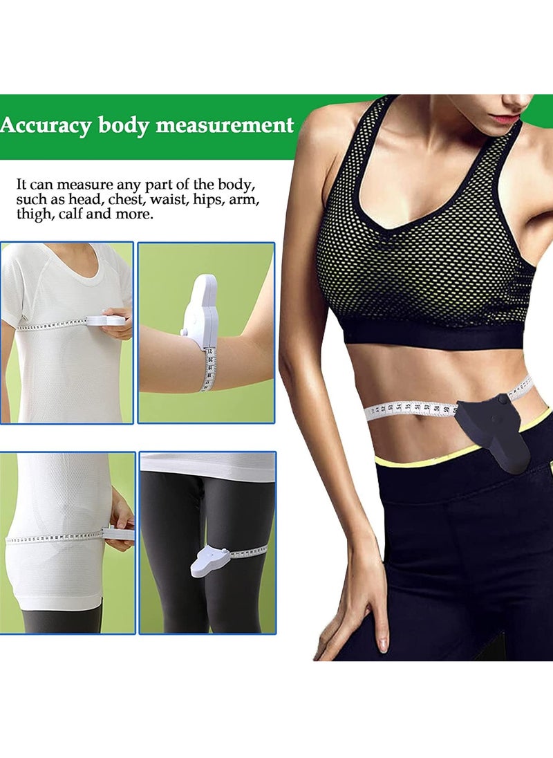 HaHaHai - Body Measuring Tape, Accurate Waist Measuring Tape for Weight Loss, Handcrafts Tailor Automatic Telescopic Body Tape (Black) - Image 1