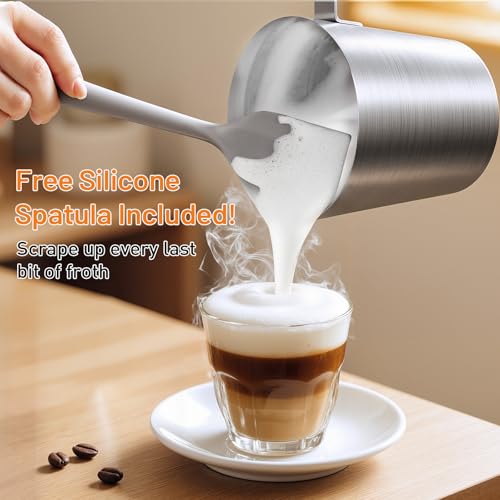 Secura 4-in-1 Automatic Milk Frother, 17oz Teflon-Free Stainless Steel Jug, Hot/Cold Foam Maker & Milk Warmer for Latte, Cappuccino, Macchiato, Hot Chocolate, Includes Silicone Spatula & 2 Whisks - Image 4
