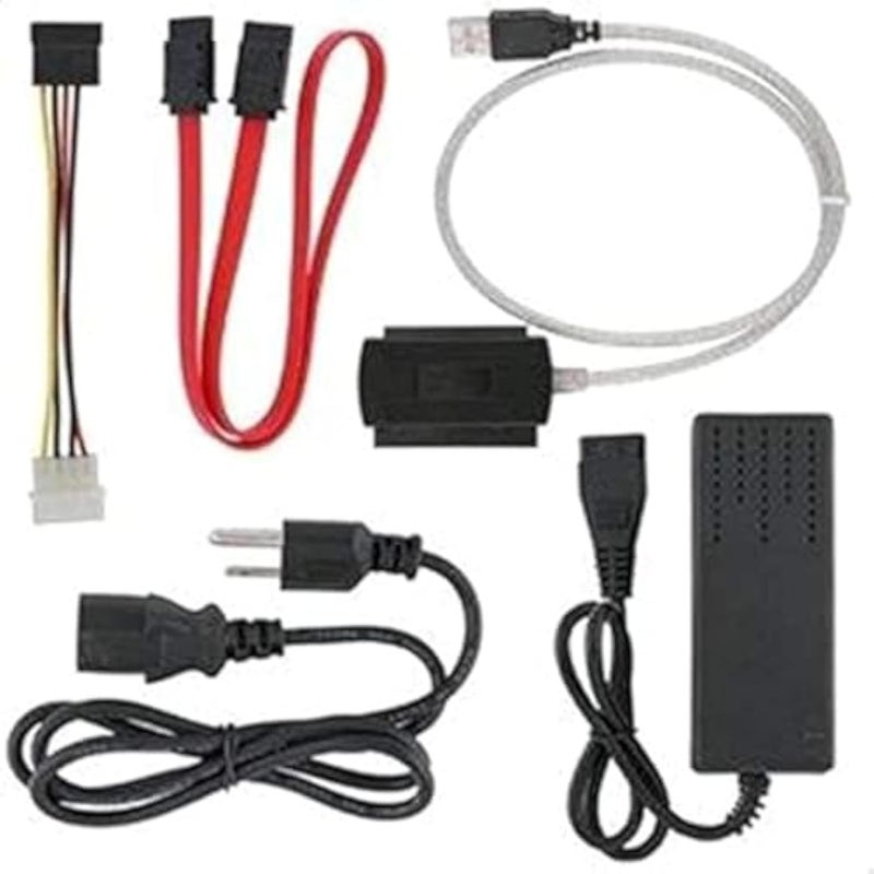 Sata/pata/ide drive to usb 2.0 adapter converter cable for 2.5/3.5 inch hard drive/optical drive with external ac power adapter