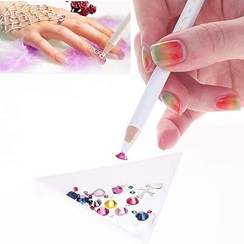 أداة اختيار الجواهر من JP Arts Crafts 5 قطع قلم شمعي مزود بأحجار لامعة قلم حفر قلم جواهر كريستال قلم نقاط الماس أداة اختيار الماس لتزيين الأظافر - Image 2