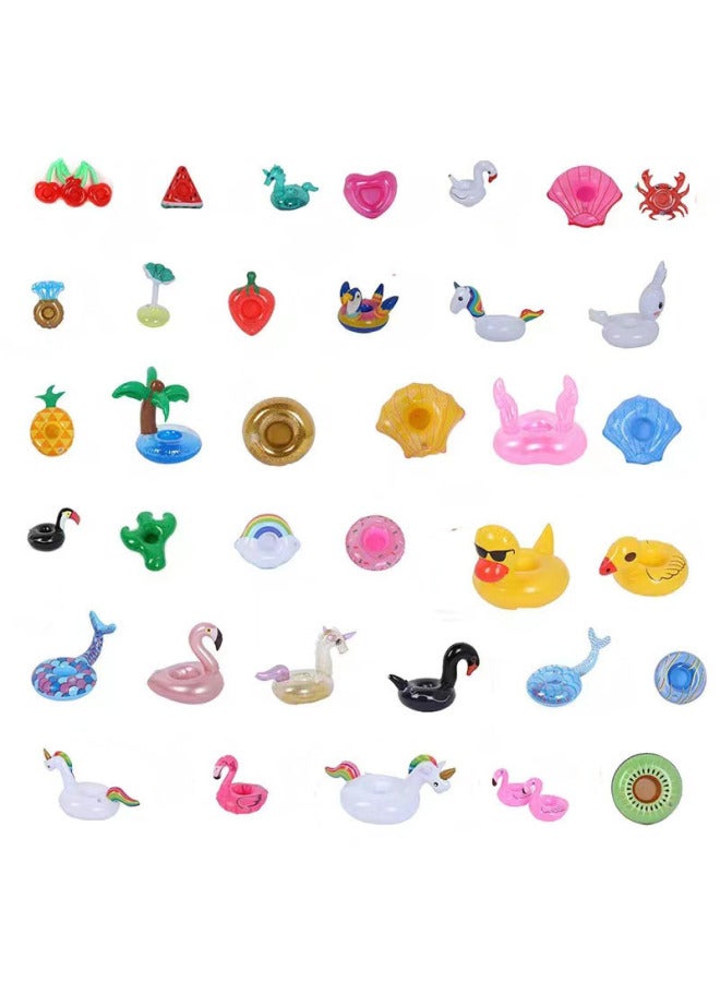 Inflatable Flamingo Donut Lemon Watermelon Pineapple Crab Love Cup Holder Inflatable Water Coaster-Color:Strawberry-Specifications:Inflatable Cup Holder  - Image 4