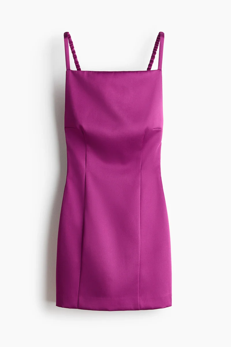 Low-back satin dress