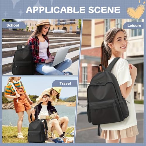 Glowic Laptop Backpack, 2 compartments, bottle holder, organizer, school bag for boys and girls, college bag for women and men, office bag, travel bag (Black) - Image 4