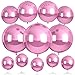 Biapian 12Pcs Light Pink Round Balloons Foil 22 18 15 10 4D Sphere Shaped Ball Balloon Large Metallic Pink Balloons for Wedding Prom Bridal Baby Shower Birthday Party Decorations Backdrop - Image 2