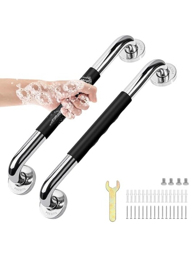 2 PCS Shower Grab Bar,40cm Stainless Steel Bathroom Shower Handle,Grab Bars for Bathroom,Safety Hand Rail Support, Assist Bath Handle for Elderly,Handicap,Senior - Image 1
