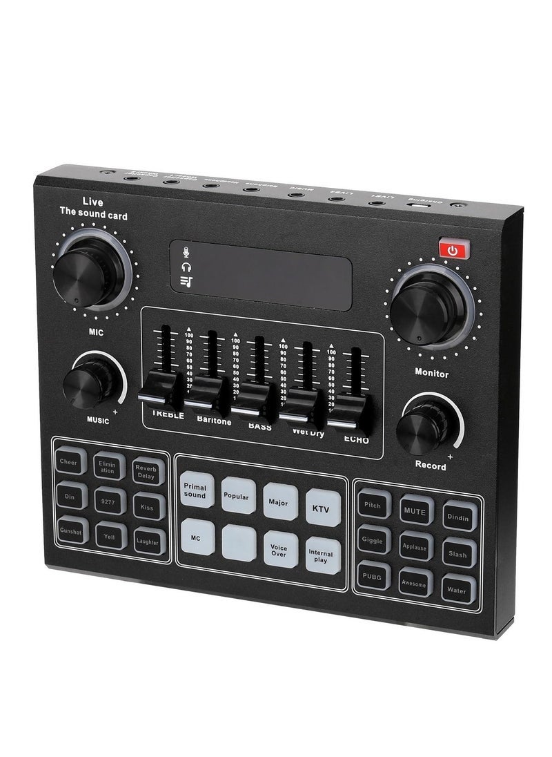 ELTRAZONE - V9 Sound Card with BM800 Pro Condenser Microphone – High-Quality Capacitor Recording Microphone & Audio Interface for Studio, Live Streaming, Podcasting, and Professional Stereo Sound – Compatible with PC, Laptop, and Mobile Devices - Image 1