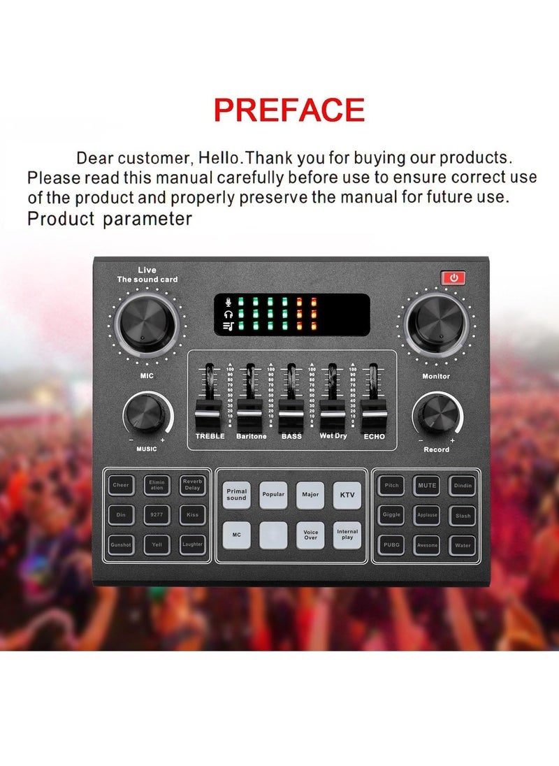 ELTRAZONE - V9 Sound Card with BM800 Pro Condenser Microphone – High-Quality Capacitor Recording Microphone & Audio Interface for Studio, Live Streaming, Podcasting, and Professional Stereo Sound – Compatible with PC, Laptop, and Mobile Devices - Image 1