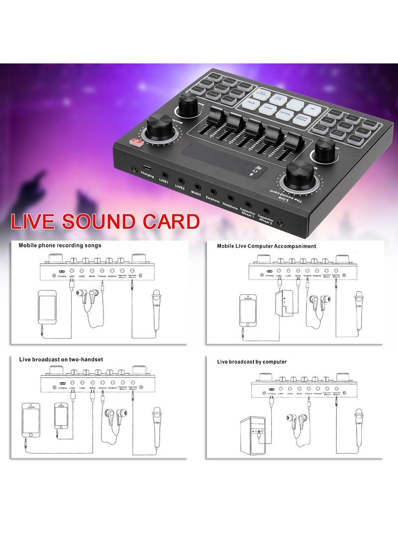 ELTRAZONE - V9 Sound Card with BM800 Pro Condenser Microphone – High-Quality Capacitor Recording Microphone & Audio Interface for Studio, Live Streaming, Podcasting, and Professional Stereo Sound – Compatible with PC, Laptop, and Mobile Devices - Image 1