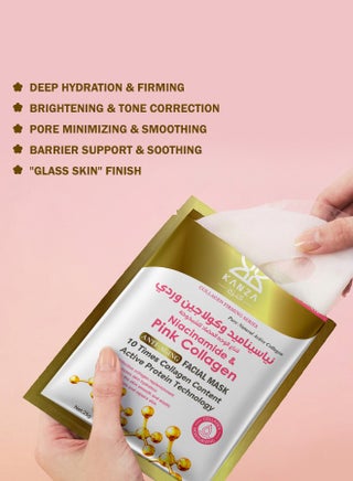 12 Pcs Niacinamide & Pink Collagen Anti Aging Facial Mask Set ,Korean Collagen Face Mask, Hydrating Face Masks, Instant Lifting & Firming Face Mask Sheet, Moisturizing Face Mask Set,Niacinamide Masks, Real Deep Mask Daily Korean Skincare for All Skin Types 12x25g - view 5