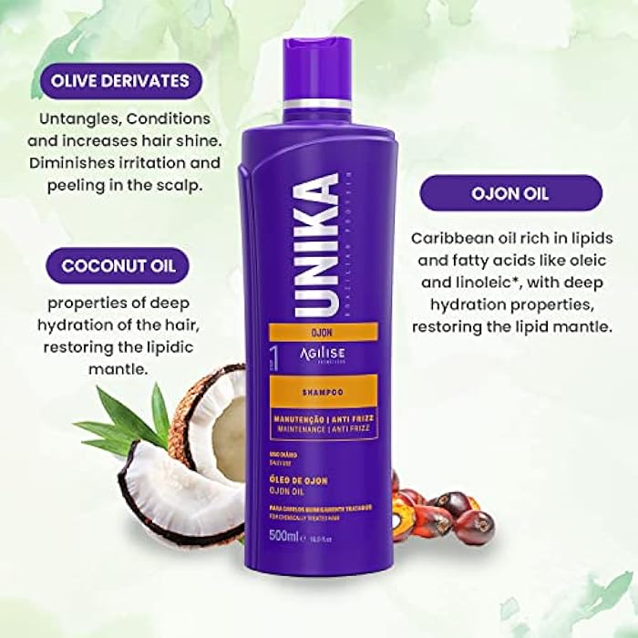 agilise Unika Batana Oil Sulfate-Free Shampoo for Keratin Treated & Chemically Treated Hair - Olive, Coconut & Ojon (Batana) Oil, Paraben-Free, Color-Safe Smoothing & Repair, pH Balanced 4.0-5.0 - Image 4