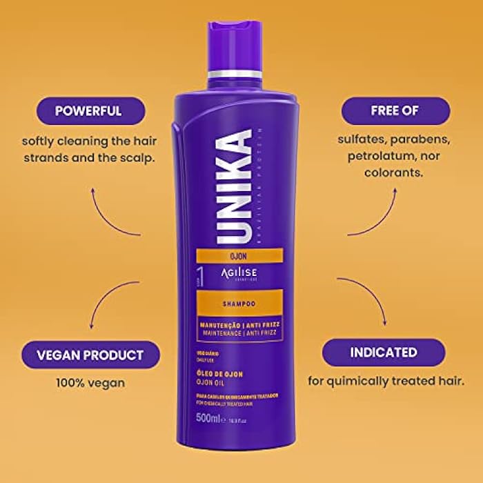 agilise Unika Batana Oil Sulfate-Free Shampoo for Keratin Treated & Chemically Treated Hair - Olive, Coconut & Ojon (Batana) Oil, Paraben-Free, Color-Safe Smoothing & Repair, pH Balanced 4.0-5.0 - Image 5