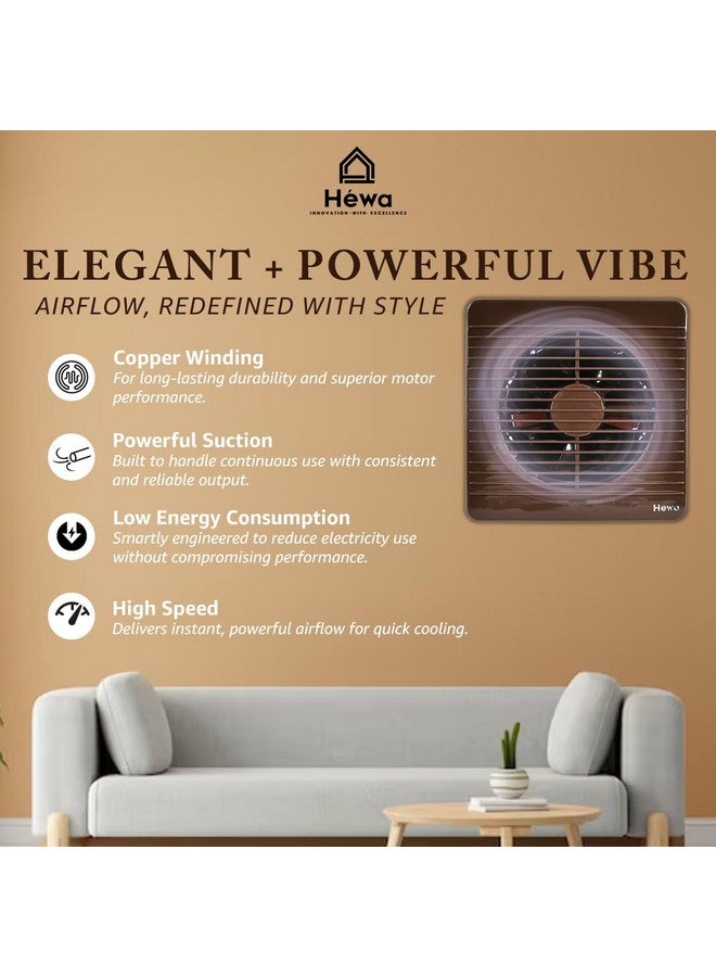 HEWA HEWA Onyx 6 inch 150mm high speed Ventilation Exhaust Fan for bathroom, kitchen with 2 year warranty (BROWN) - Image 4