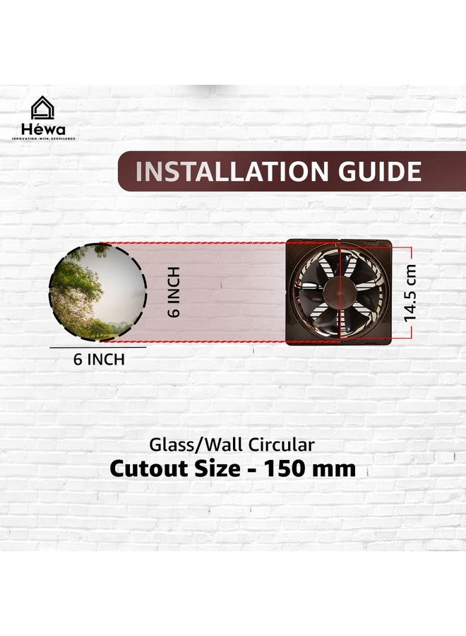 HEWA HEWA Onyx 6 inch 150mm high speed Ventilation Exhaust Fan for bathroom, kitchen with 2 year warranty (BROWN) - Image 2