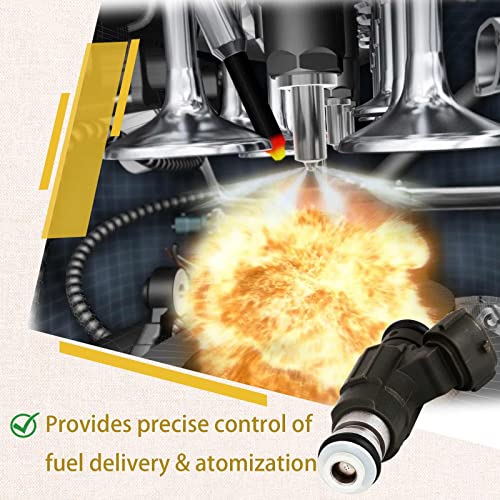Pjvmvo FBJC100 Fuel Injectors,Compatible with/Infiniti G35 QX4 I30 FX35 3.5L V6 2001-2004,Compatible with/Nissan 350Z Pathfinder Maxima 3.5L/3.0L V6 2001-2004, |4 Holes| |Set of 6|,Replace#166005L700,FJ653 - Image 5