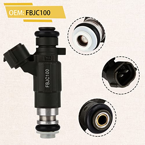 Pjvmvo FBJC100 Fuel Injectors,Compatible with/Infiniti G35 QX4 I30 FX35 3.5L V6 2001-2004,Compatible with/Nissan 350Z Pathfinder Maxima 3.5L/3.0L V6 2001-2004, |4 Holes| |Set of 6|,Replace#166005L700,FJ653 - Image 4
