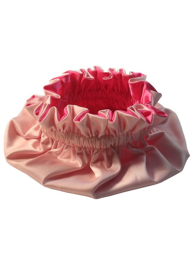 AKISS Reversible Satin Silk Sleep Hair Bonnet for Adult Women Mommy Large (Fuchsia/Pink, Adult L) - Image 5