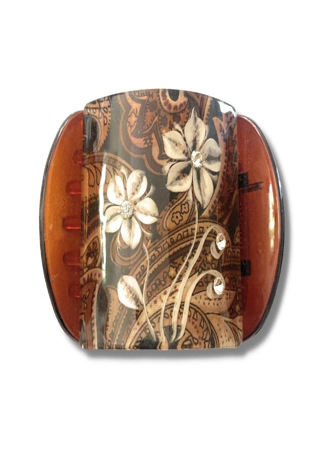 Mia Super Clamp Jaw Clamp Hair Clip Barrette Strong Hair Accessory for Women, Teens, Students, Updos, French Twists - Medium Size Tortoise Floral - Image 1