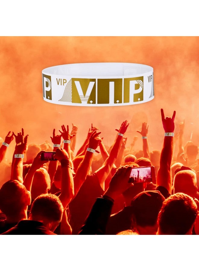 براساكو 100 قطعة من أساور المعصم Vip للمناسبات، أساور ورقية مقاومة للماء، خفيفة الوزن، مناسبة للحفلات والحفلات الموسيقية والنوادي والمهرجانات (ذهبي) - Image 5