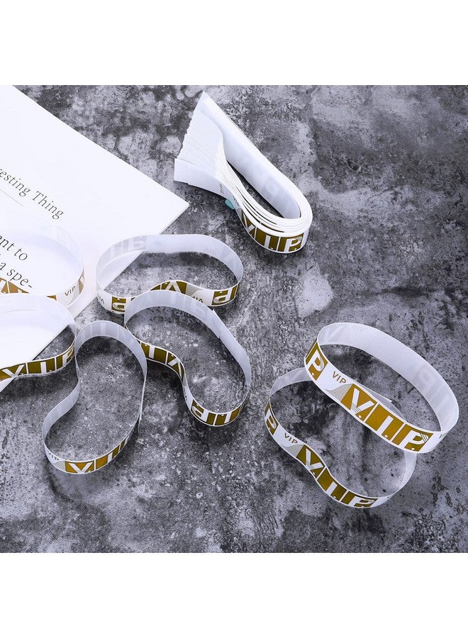 براساكو 100 قطعة من أساور المعصم Vip للمناسبات، أساور ورقية مقاومة للماء، خفيفة الوزن، مناسبة للحفلات والحفلات الموسيقية والنوادي والمهرجانات (ذهبي) - Image 4