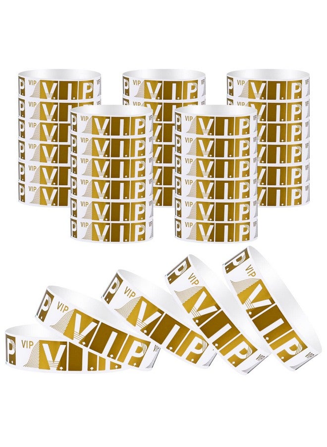 براساكو 100 قطعة من أساور المعصم Vip للمناسبات، أساور ورقية مقاومة للماء، خفيفة الوزن، مناسبة للحفلات والحفلات الموسيقية والنوادي والمهرجانات (ذهبي) - Image 1