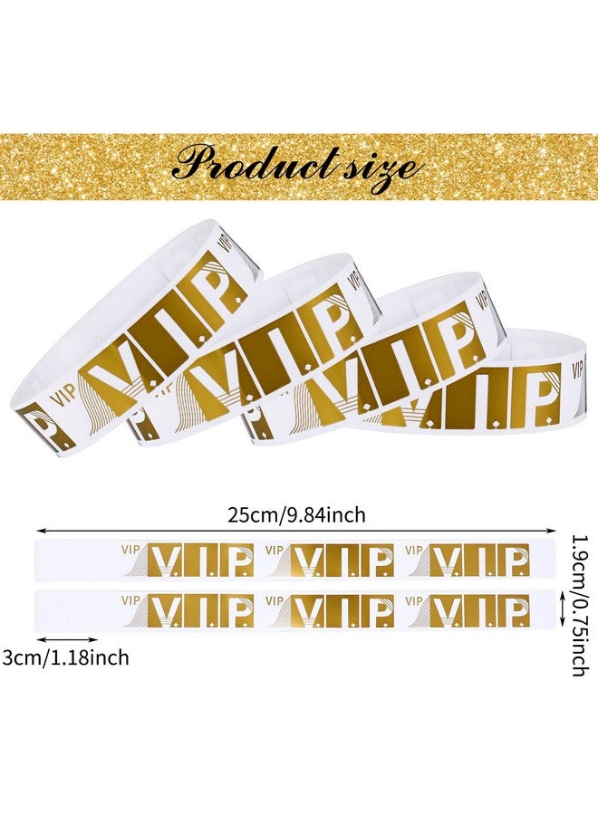 براساكو 100 قطعة من أساور المعصم Vip للمناسبات، أساور ورقية مقاومة للماء، خفيفة الوزن، مناسبة للحفلات والحفلات الموسيقية والنوادي والمهرجانات (ذهبي) - Image 2