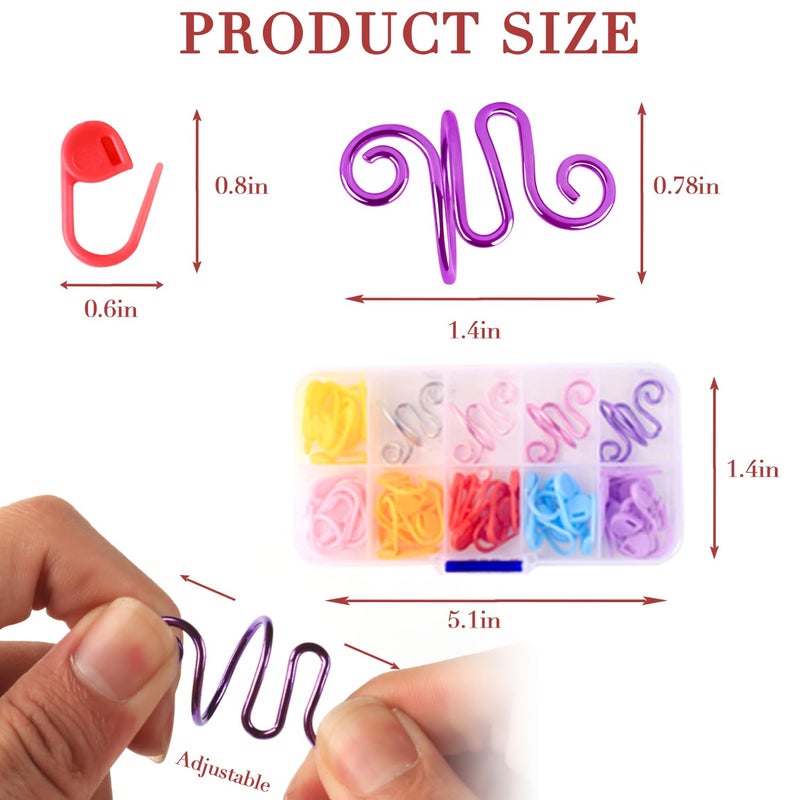 LBU 4Pcs Crochet Ring + 60Pcs Stitch Markers Adjustable Crochet Tension Rings for Finger Handmade Open Yarn Guide Crocheting Rings Knitting Accessories with Box Crochet Gifts for Women Mom Crocheters - Image 3