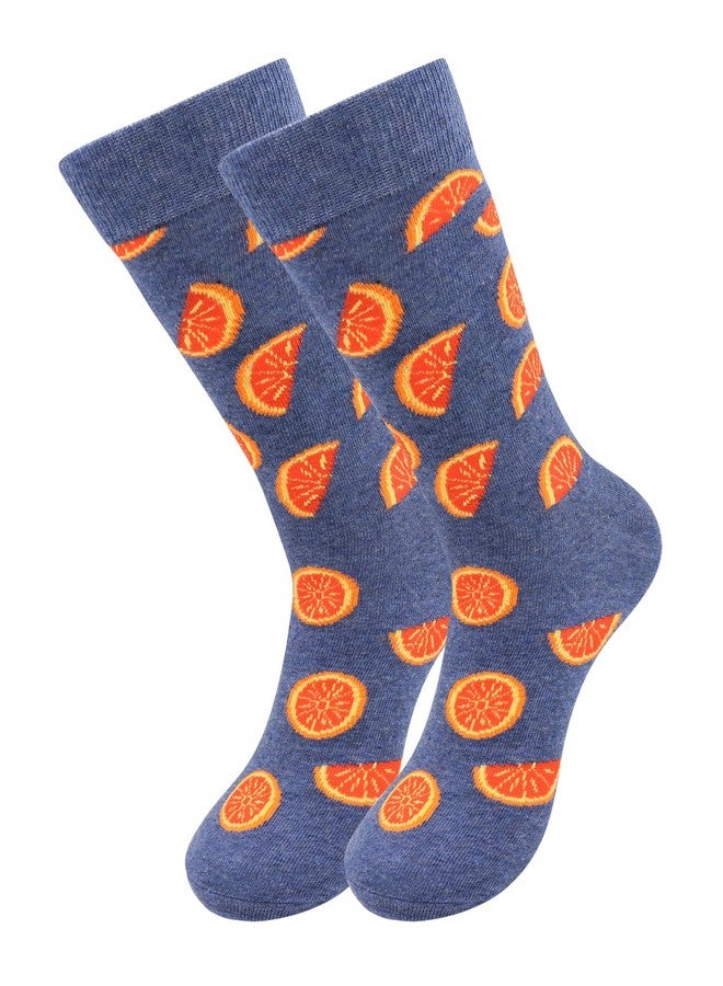 Real Sic Fun Socks for Men and Women - Cozy Cotton Dress Socks with Colorful Designs - Cool, Casual, Funky Farm Patterned (Orange) - Image 1