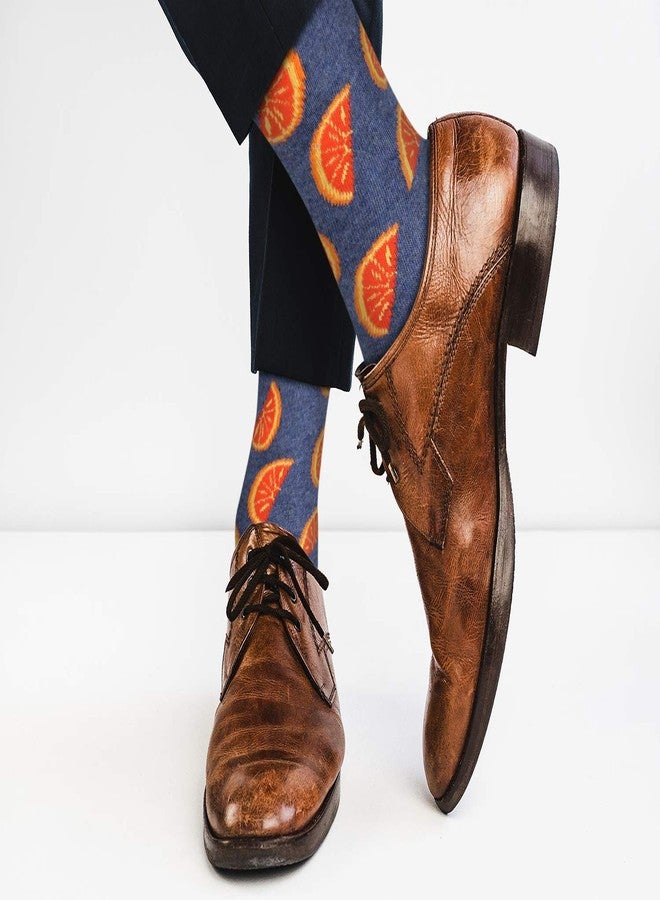 Real Sic Fun Socks for Men and Women - Cozy Cotton Dress Socks with Colorful Designs - Cool, Casual, Funky Farm Patterned (Orange) - Image 2